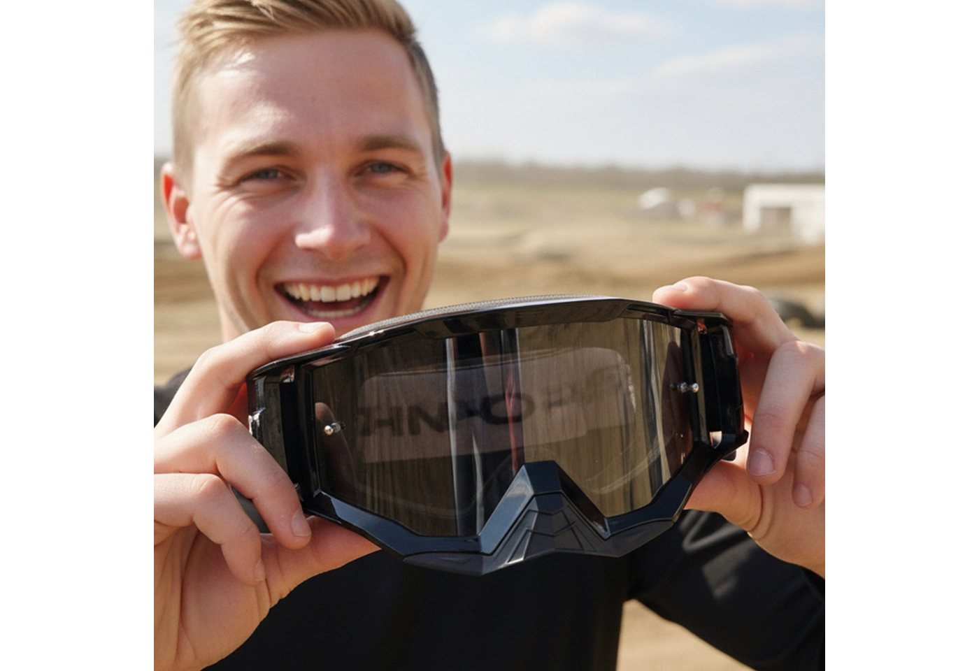 SCHNORR Sportbrille MX Neo Motocross Brille Anti-Fog & Tear-Off + Wechselglas getönt, (1-St), Tear-Off & Roll-Off kompatibel Bild 5