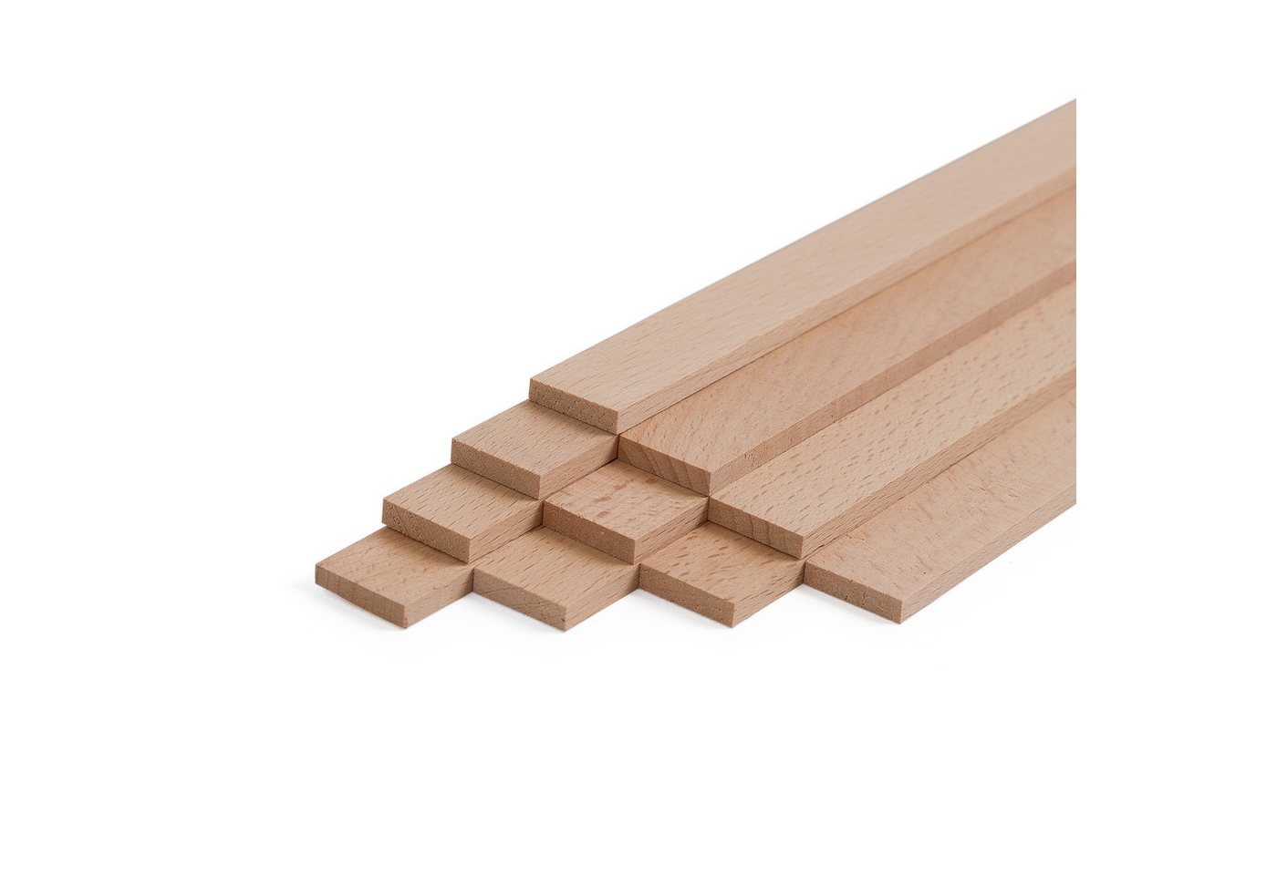 Woodsellers Kantholz 10er-Set Holzleisten - Buche gehobelt - 8 x 20 x 500 mm, (10 Packung 10-tlg), Woodsellers - 10er-Set Holzleiste - Buche gehobelt - 8x20x500 mm Bild 3