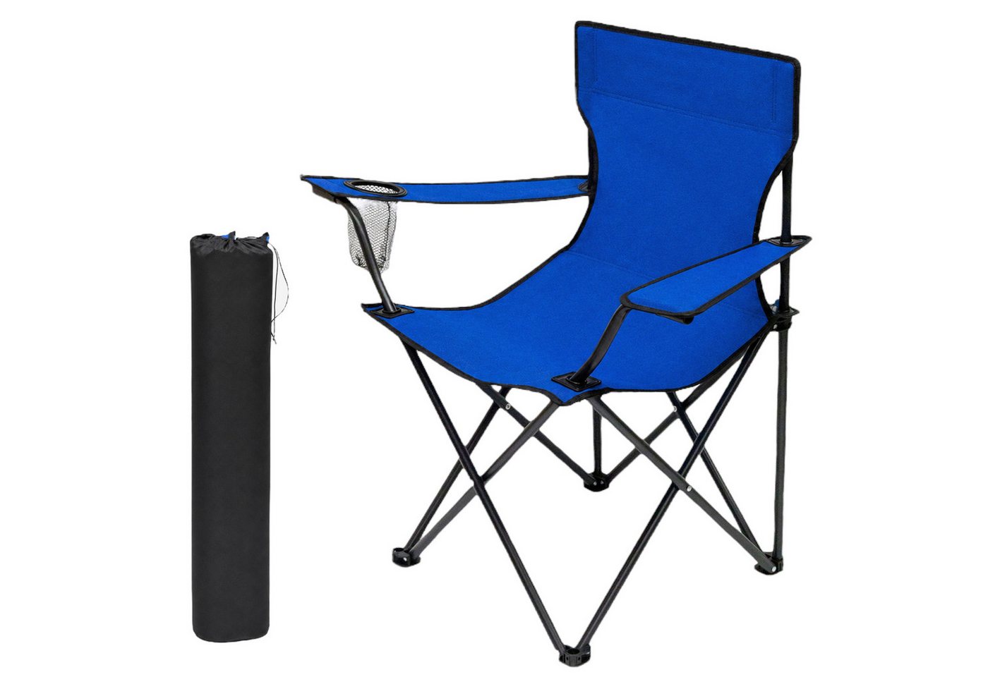 Cozyvibe Campingstuhl Campingstuhl faltbar Klappstuhl Camping Stuhl stabil leicht XXL Robust (Set, 1 St), 1er Set Angelstuhl klappbar mit Getränkehalter & Tasche bis 120kg Bild 4