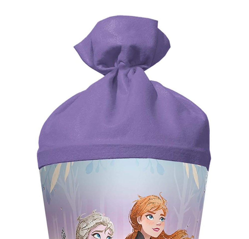Roth Schultüte Disney Frozen mit Glitter, 70cm, rund, mit Rot(h)-Spitze und lilafarbigem Filz Bild 2