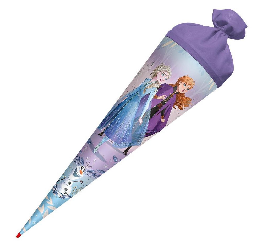 Roth Schultüte Disney Frozen mit Glitter, 70cm, rund, mit Rot(h)-Spitze und lilafarbigem Filz Bild 5