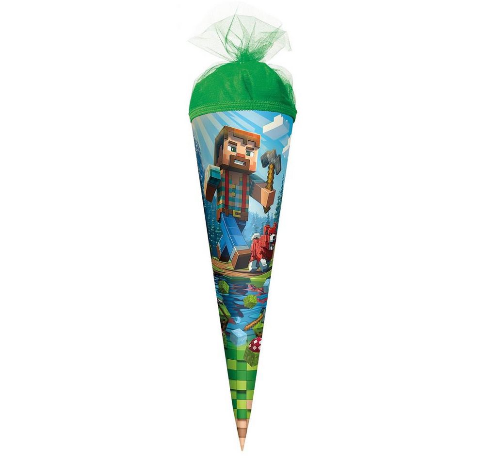 Roth Schultüte Block Game, 35cm, rund, Tüllverschluss