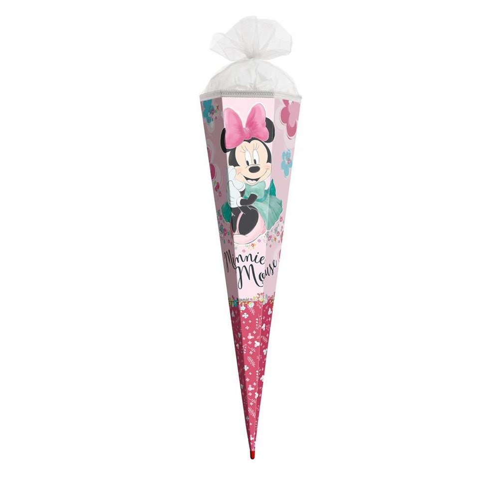 Roth Schultüte Disney Minnie Maus, 85cm, eckig, mit Rot(h)-Spitze und weißem Tüllverschluss