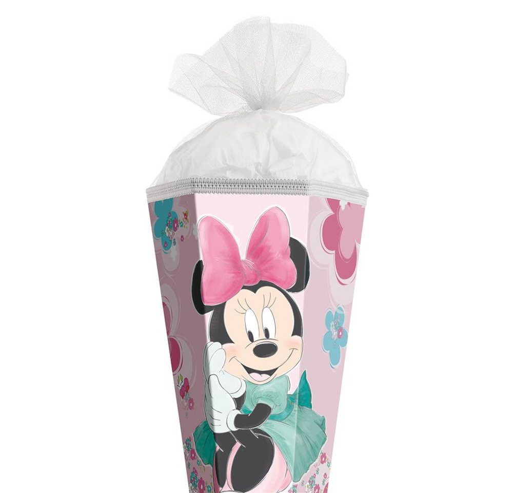 Roth Schultüte Disney Minnie Maus, 85cm, eckig, mit Rot(h)-Spitze und weißem Tüllverschluss Bild 2