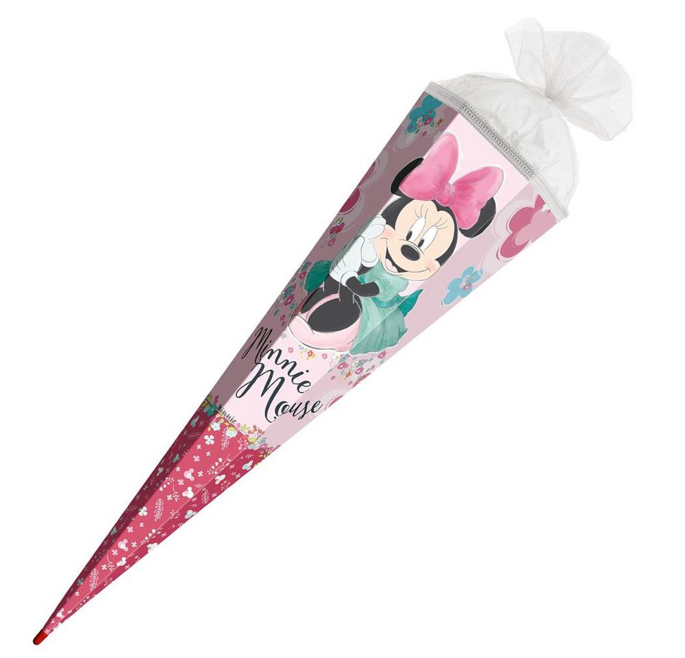 Roth Schultüte Disney Minnie Maus, 85cm, eckig, mit Rot(h)-Spitze und weißem Tüllverschluss Bild 3