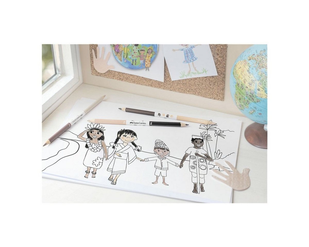 Faber-Castell Buntstift Children of the World, (3-tlg), 2 Farben pro Stift, mischbar Bild 4