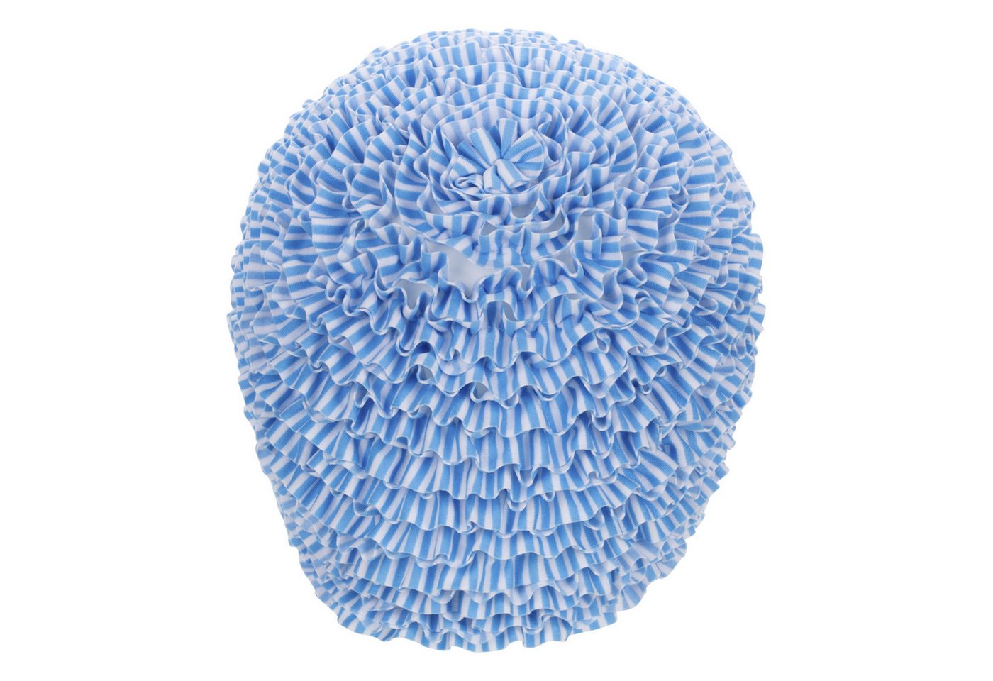 Fashy Badekappe Fashy Badehaube Rüschen Aqua Blau Weiß 3449-59 Damen Badekappe