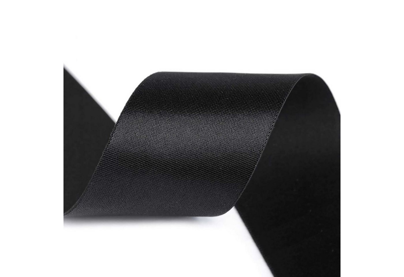 maDDma Satinband Glanz-Satin Gummiband 2m x 5cm Gummilitze 50mm, schwarz