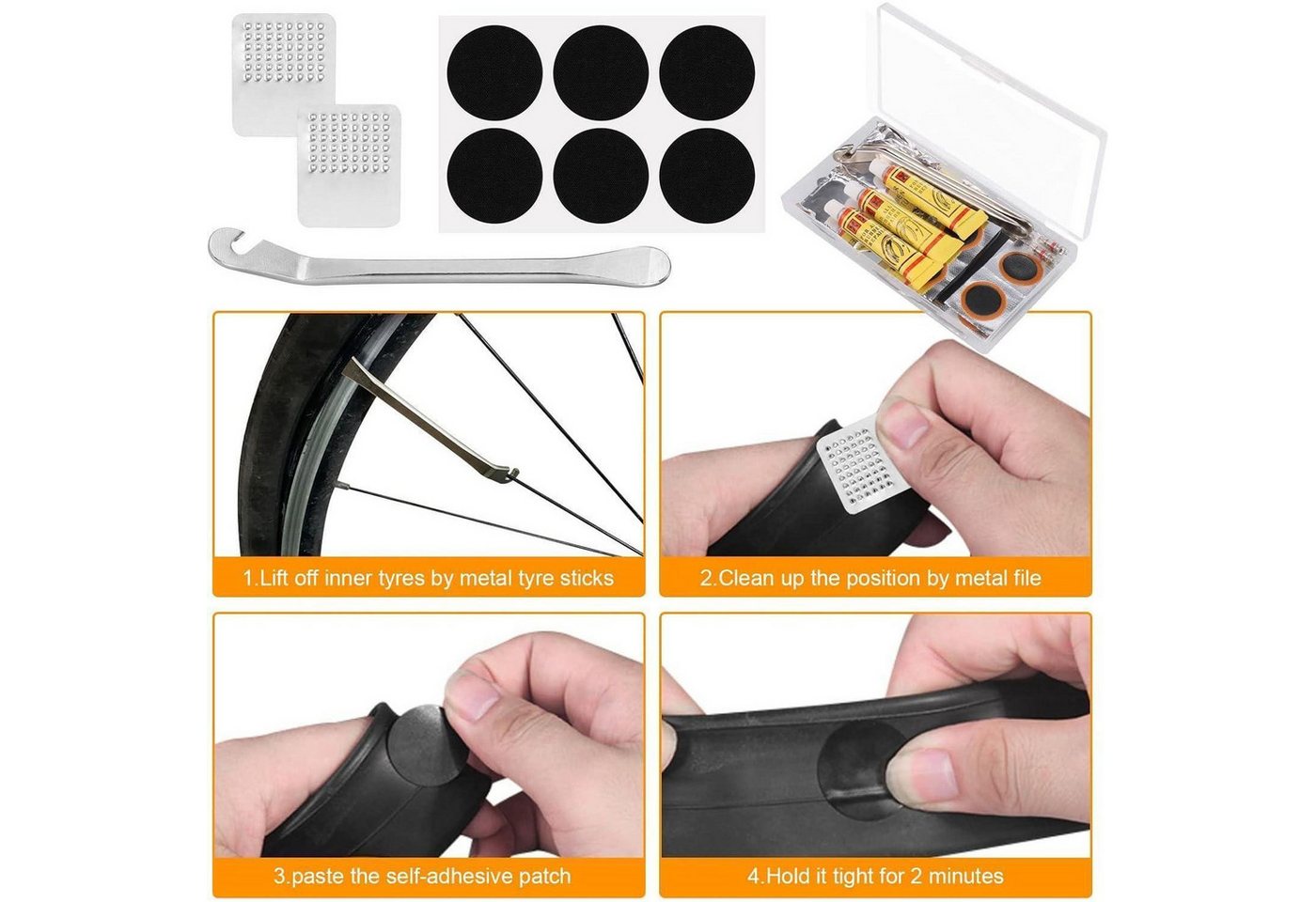 LuxusKollektion Fahrradständer 48-teiliges Fahrrad Flickzeug Set für Reifenreparatur & Notfall-Sets Bild 2