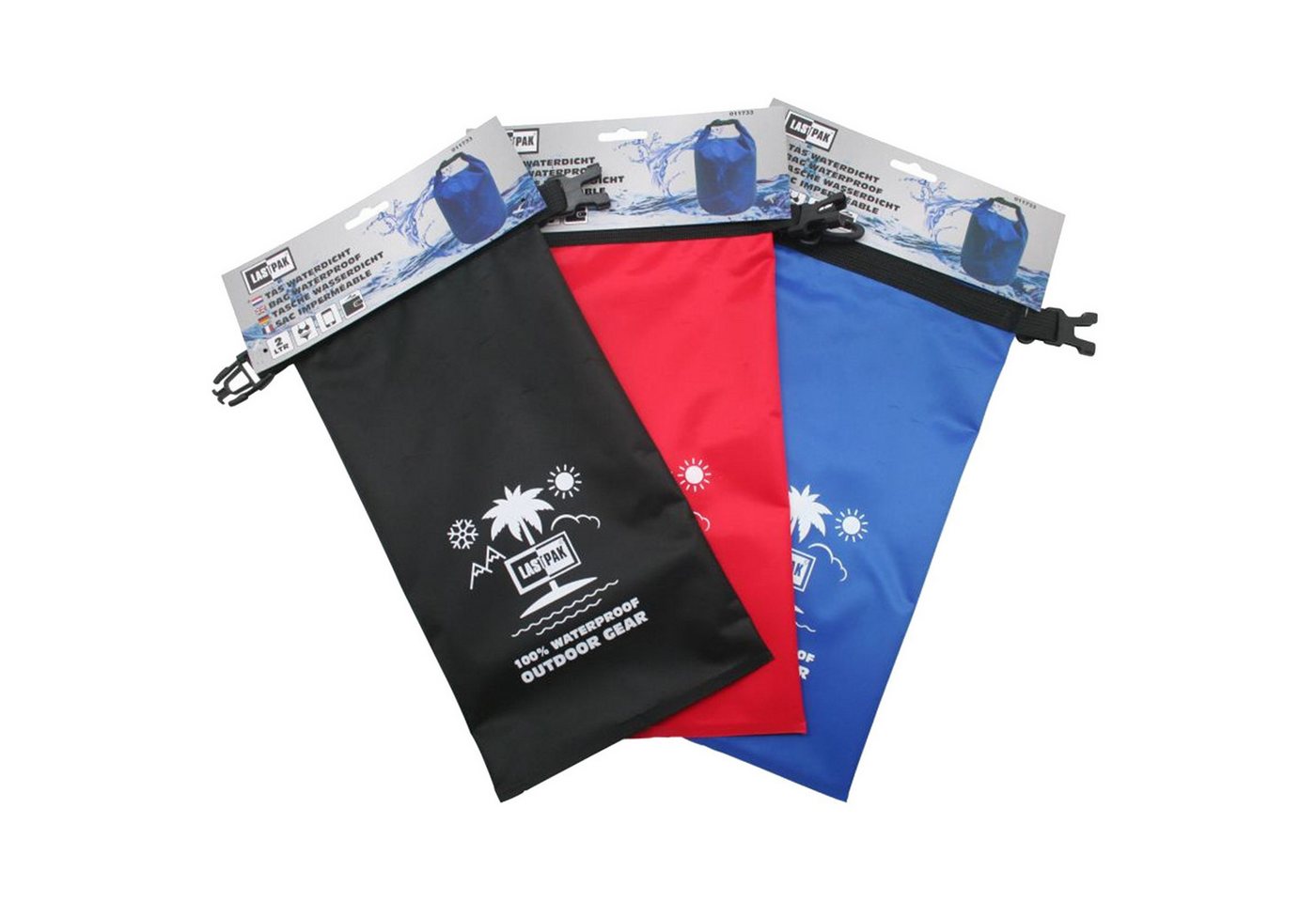 BENSON Sporttasche Wasserdicht Seesack Tasche Sack Rollbeutel 2l (4-tlg), Packsack, Aqua Bag, Camping, 2 Liter