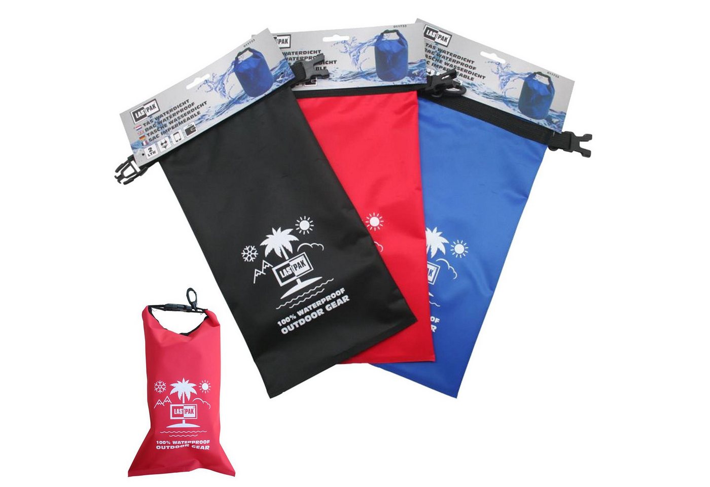 BENSON Sporttasche Wasserdicht Seesack Tasche Sack Rollbeutel 2l (4-tlg), Packsack, Aqua Bag, Camping, 2 Liter Bild 2