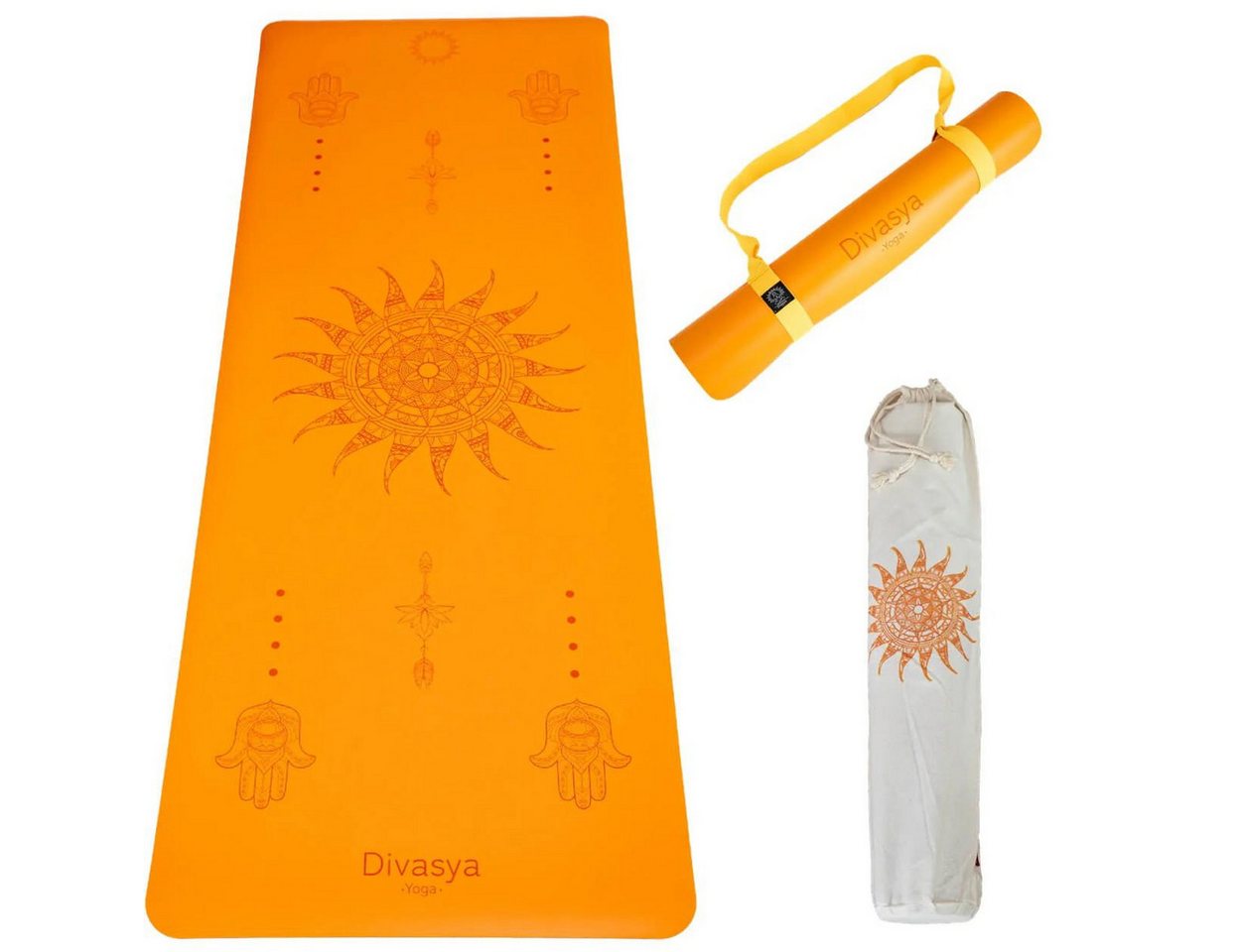 DIVASYA Yogamatte rutschfest, Naturkautschuk, japanische grip Oberfläche Bild 2