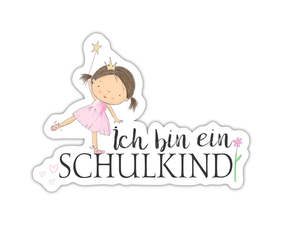 Spreadshirt Aufkleber Einschulung Ich Bin ein Schulkind Prinzessin Sticker Aufkleber