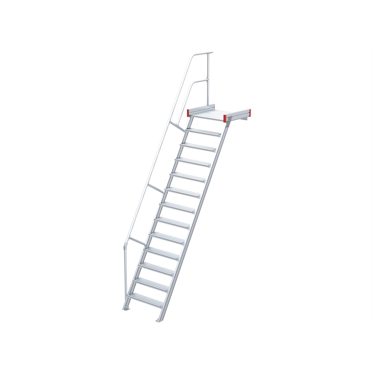 Euroline 511 Podesttreppe 60° 800mm Stufenbreite 13 Stufen Alu Gerieft