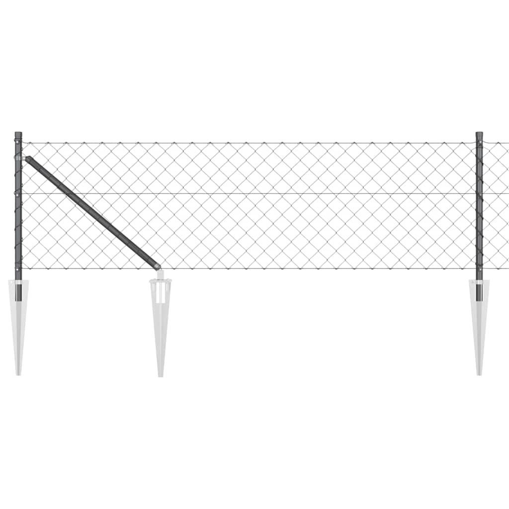 Maison Exclusive - Maschendrahtzaun Mit Stacheln 10 X 0,8 M Grau