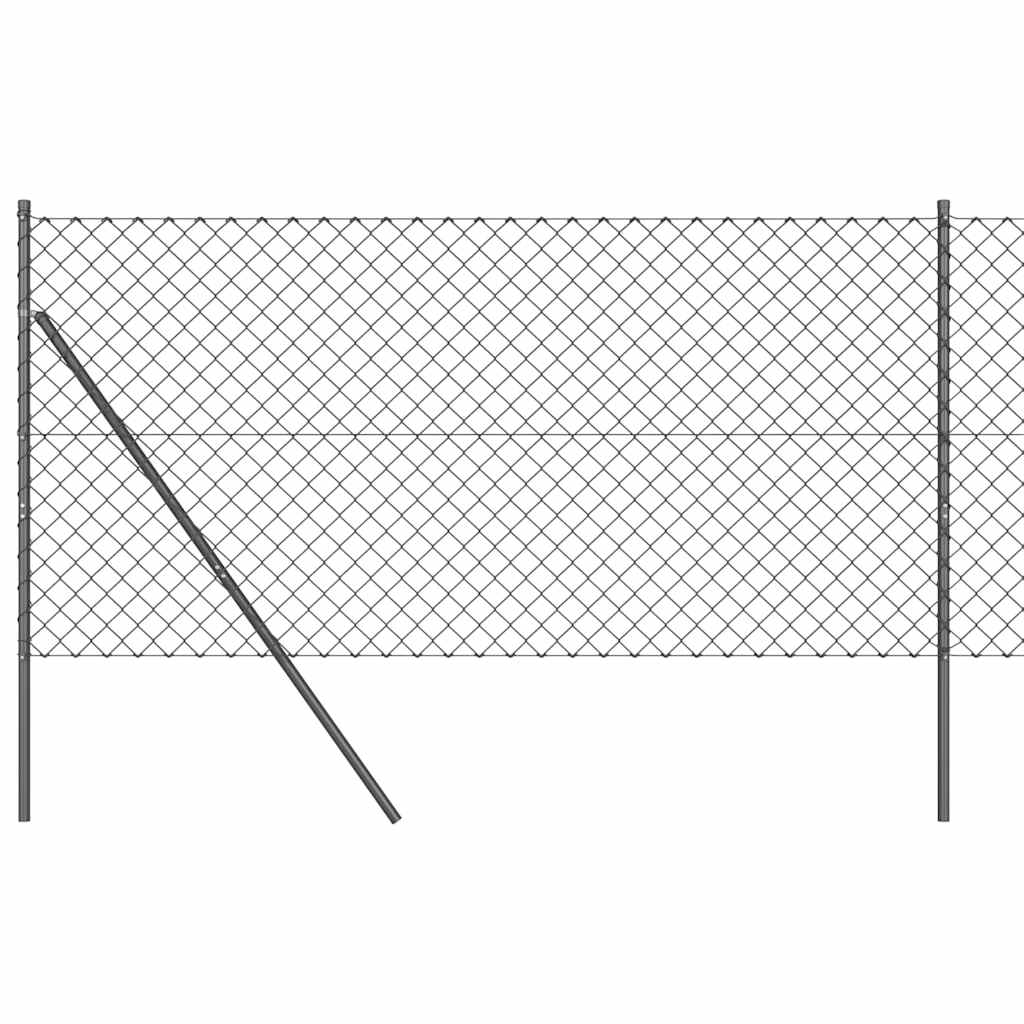 Maison Exclusive - Bodenmontierter Maschendrahtzaun 25 X 1 M Grau