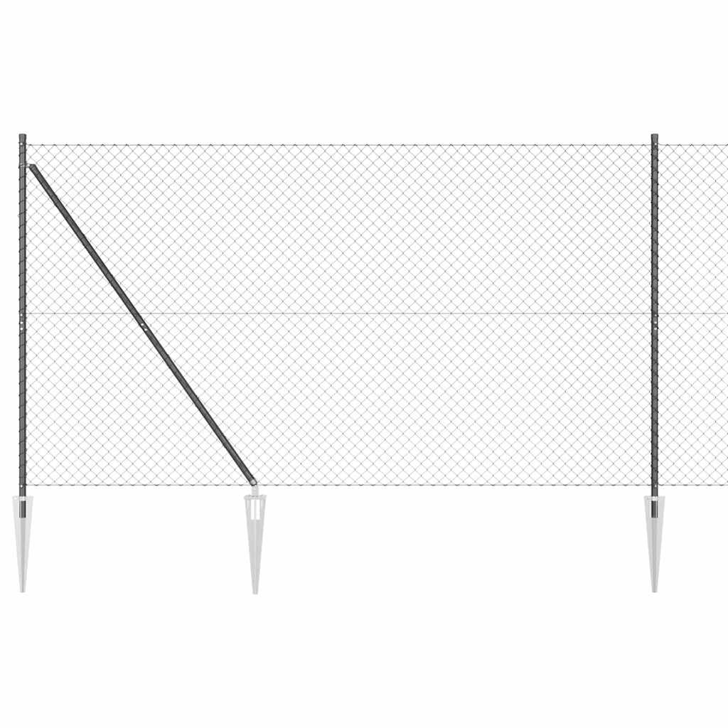 Maison Exclusive - Maschendrahtzaun Mit Stacheln 25 X 1,5 M Grau