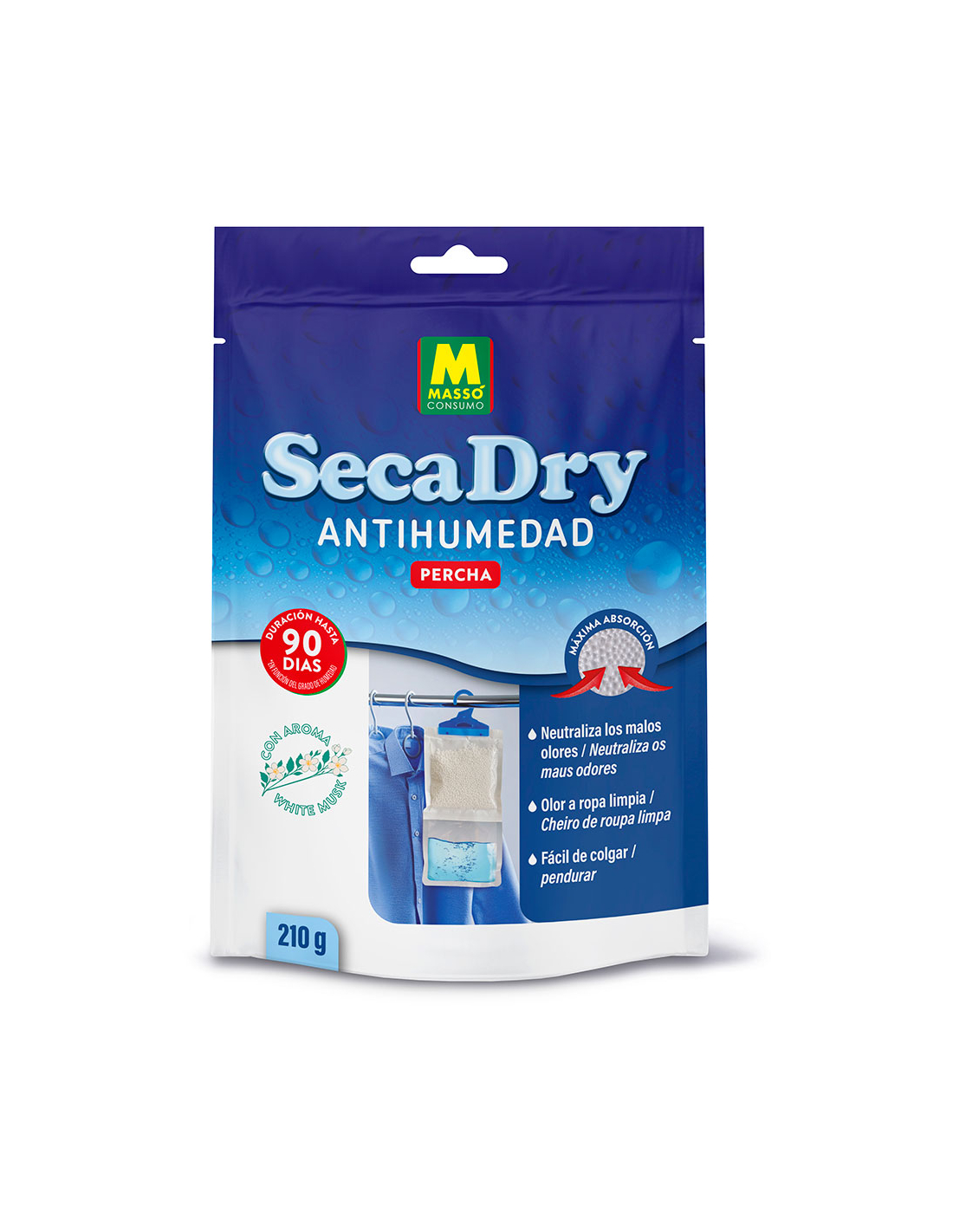 Cintre Déshumidificateur Secadry Absorbe L'Humidité Et Protège Les Vêtements - Massó
