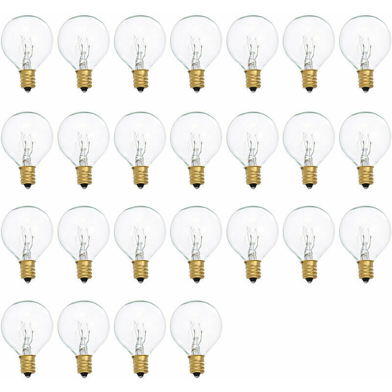 G40 Glühlampen-ersatzbirnen, 7w, 220-240v, Klarglas, E12 Fassung, 25er Packung, Kaltweißes Licht.