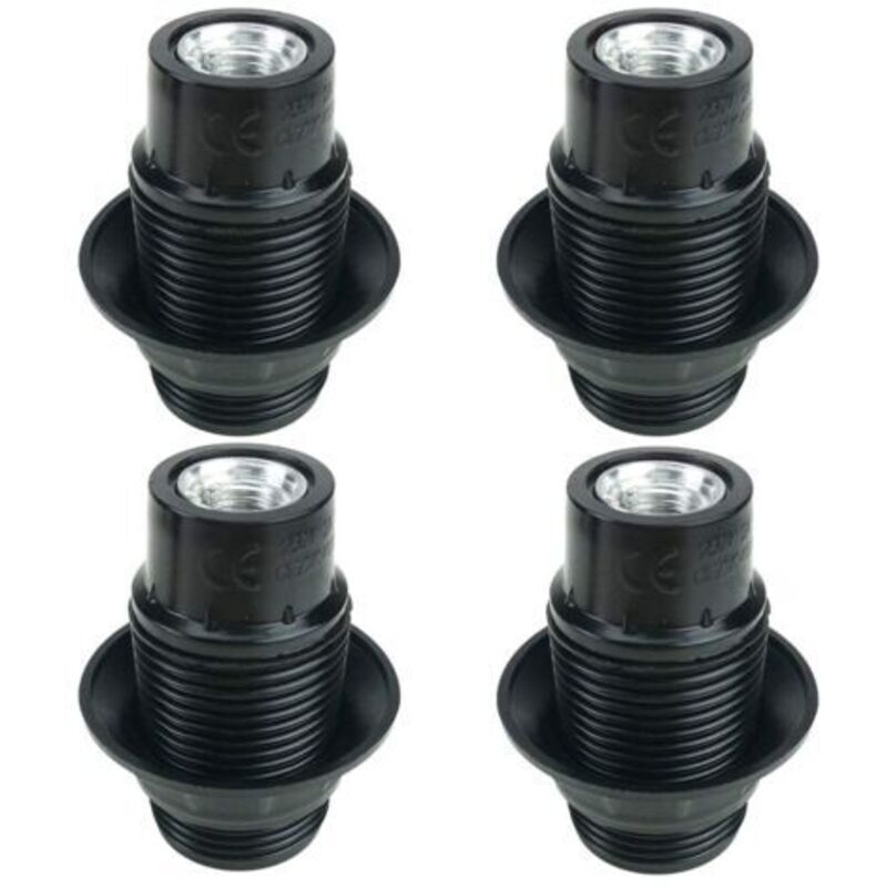 E14-lampenfassung Schwarz, 4er-set E14-lampenfassungen, E14-lampenfassung, Komplettes Lampenfassungsset, Schwarzer Lampenfassungsadapter