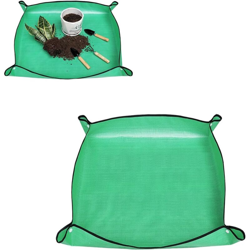 50 X 50 Cm Wasserdichte Grüne Gartenmatte, Tragbare Gartenmatte, Faltbare Umtopfmatte Für Zimmerpflanzen (2er-set)
