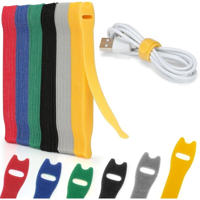 120er-packung Wiederverwendbare Nylon-kabelbinder, [150 Mm X 12 Mm] Verstellbare Klett-kabelbinder Für Büro, Haushalt, Garten Und Mehr – 6 Verschiedene Farben