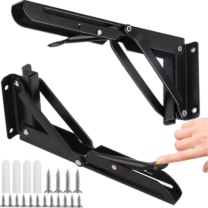 Klappbare Wandhalterung (500 Mm), 2-teilig, Robust, Tragkraft 150 Kg, Klappbar, Für Garage, Büro, Schlafzimmer, 50 Cm Klappbares Wandregal
