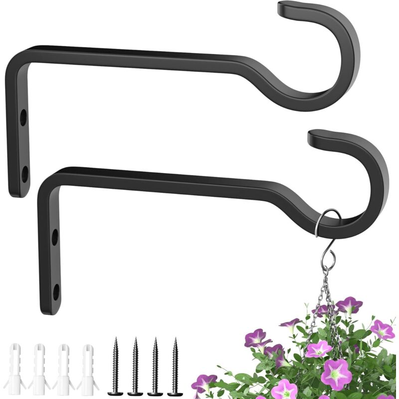 Set Mit 2 Wandhaken (15 Cm) Zum Aufhängen Von Blumen, Hängepflanzen, Gartenpflanzen, Als Wandpflanzenhalter Und Laternenhaken
