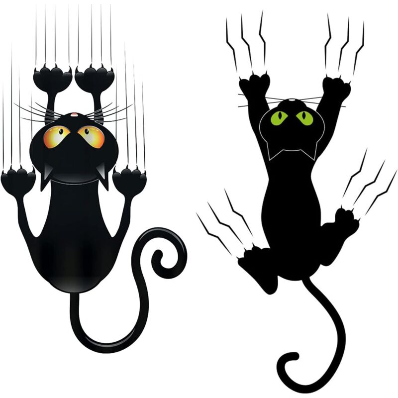Katzen-autoaufkleber, 2 Stück Niedliche Katzen-autoaufkleber, Lustige Autoaufkleber, Humorvolle Aufkleber Für Autofenster Und -türen.