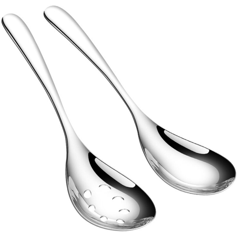 Set Aus 2 Unterteilten Servierlöffeln Aus Edelstahl, 23,6 Cm (9,45 Zoll), Ideal Für Buffets, Partys, Bankette Und Den Küchengebrauch.