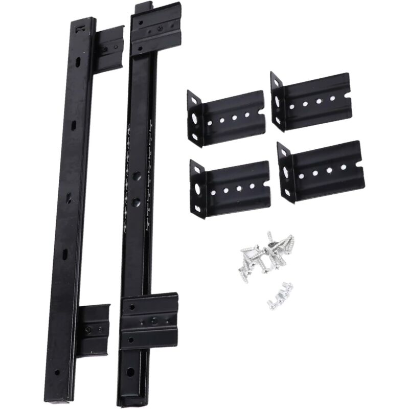27 Cm Verstellbare Tastatur-gleitschiene Aus Schwarz Kaltgewalztem Stahl, Paar Kugelgelagerte Gleitschienen Für Büromöbel.