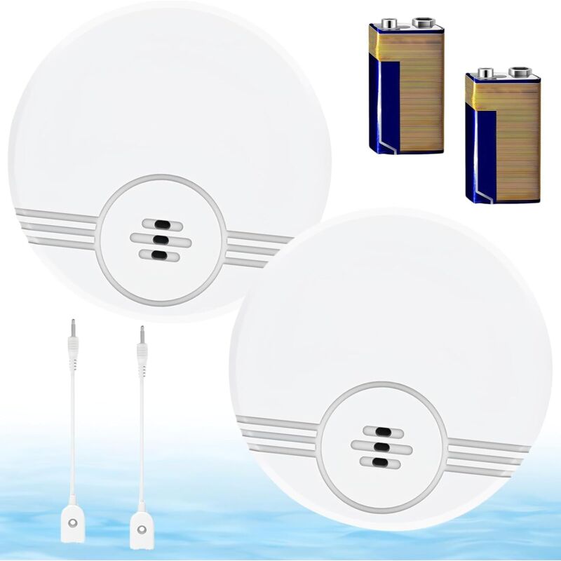 Wassermelder: Zweiteiliger, Batteriebetriebener Wasseralarm, 135 Db, Geeignet Für Küchen, Fußböden, Keller, Badezimmer, Waschküchen Und Garagen.