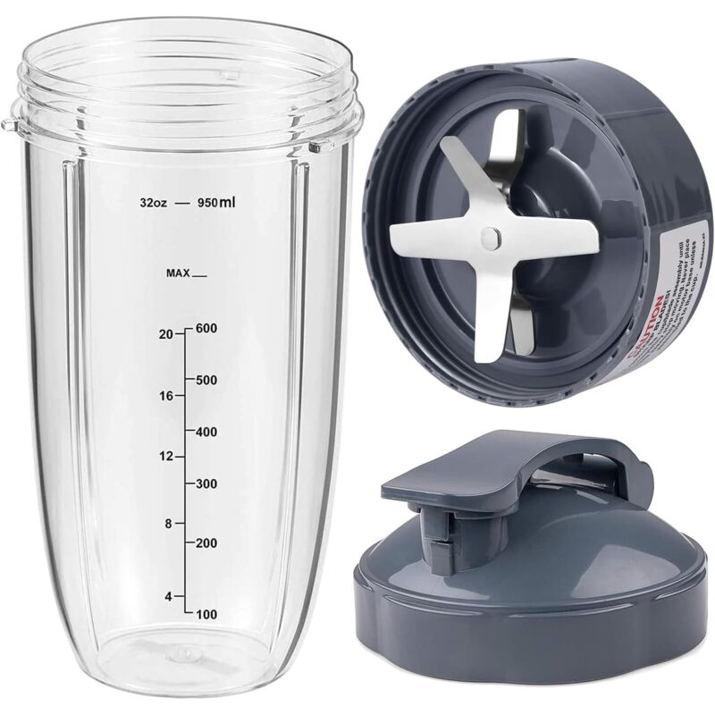 Nutribullet Ersatzteile: Becher Und Klinge Für Nutribullet Pro 900 Und 600w, Extraktionsklinge, Becher Und Klappdeckel Kompatibel Mit Nutribullet 946ml (32oz).