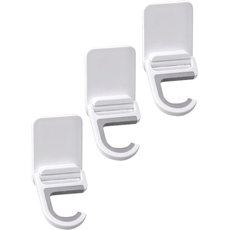 Selbstklebende Wandhaken Für Besen, 3er-set, Kein Bohren Erforderlich, Faltbar, Weiß, Hohe Tragkraft, Küchen- Und Badezimmeraccessoire, Praktisch Zur Organisation
