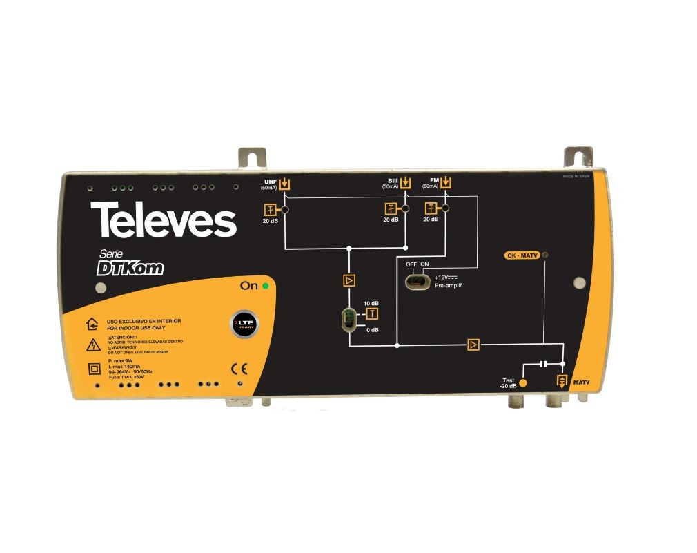 Tv Central 3e/1s Fm-biii-uhf 53db Lte790