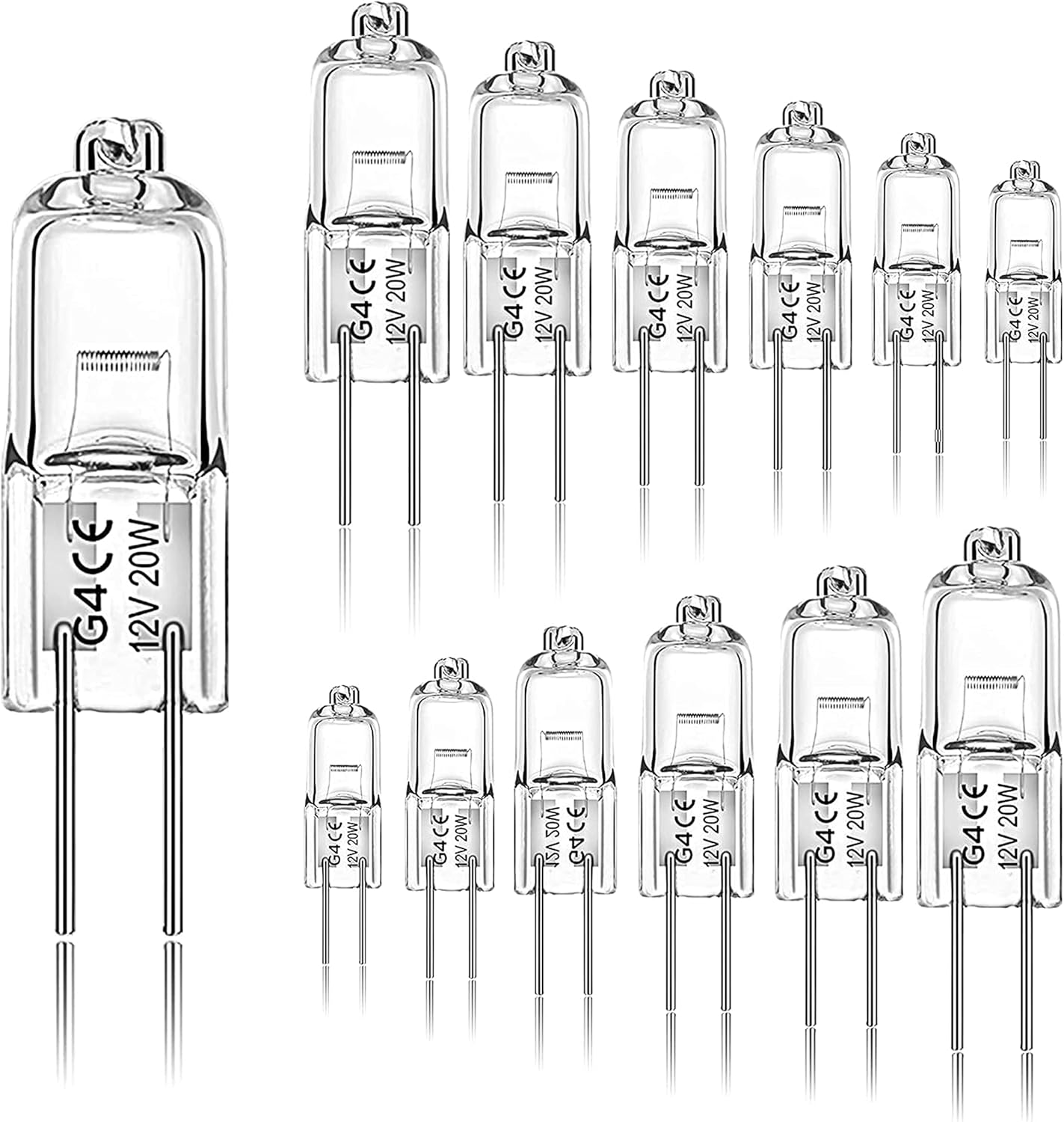 Packung Mit 24 G4 20w 12v 2800k Halogenlampen Mit 2 Pins, Geeignet Für Dunstabzugshauben, Küchen, Wohnzimmer Und Schlafzimmer.