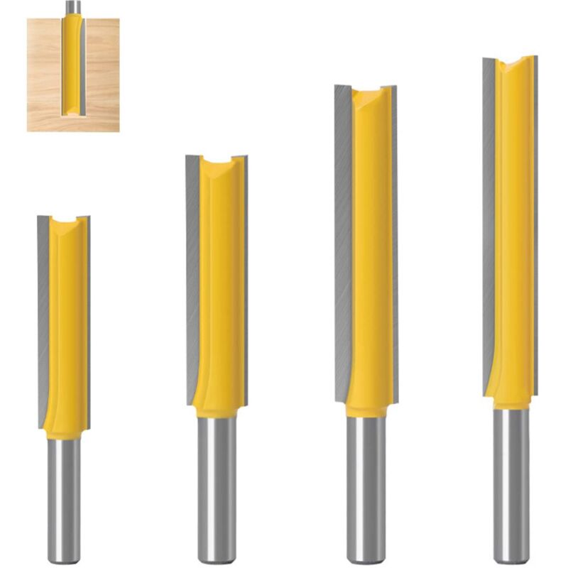 4 Stück 8-mm-schaft-fräser, Gerade Fräser, Holzbearbeitungsfräser, Extra Lange Fräser, Hartmetallfräser, Holzbearbeitungsfräser (40 Mm, 50 Mm, 63 Mm, 76 Mm)