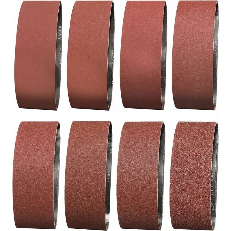 Schleifband 75x533 Mm - Körnungen 2 X 40/60/80/120/180/240/320/400 Schleifband Zum Schleifen Gxk51-p, Polieren Und Staubabtragen, Ideal Für Holz (16 Stück)