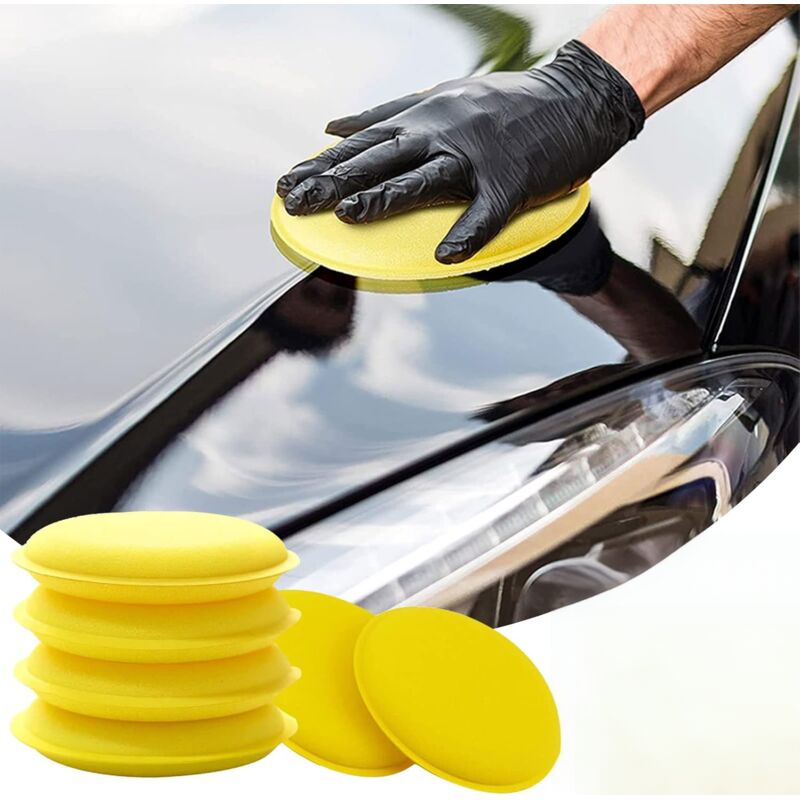 Autopolierschwamm, Polierpad, Applikatorpad, Keramik-applikator, Wachs-applikatorpads, Handpolierschwamm, 6 Stück