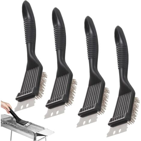 Grillbürste, 4-teilige Grillreinigungsbürste, Edelstahlbürste Für Grills Und Oberflächen.