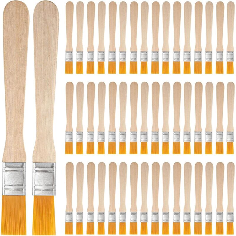 Set Mit 50 Kleinen Holzpinseln, Künstlerpinsel Mit Holzgriffen Für Möbel, Wände, Decken, Holzarbeiten, Zäune, Dekorationswerkzeuge