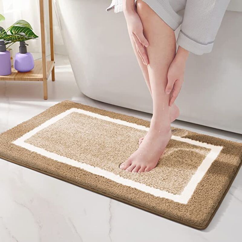 Rutschfeste Badematte, Weicher Mikrofaser-badeteppich, Saugfähig Mit Langem Flor, Maschinenwaschbar – 40 X 60 Cm