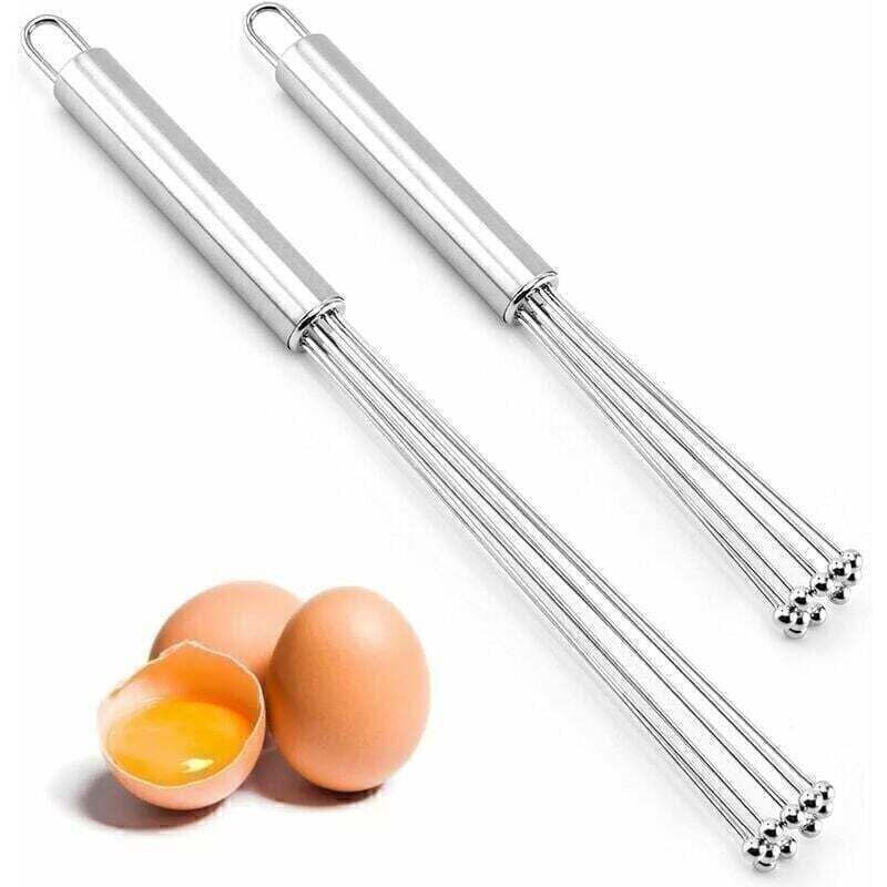 2-teiliges Küchenbesen-set, Edelstahl-schneebesen Mit Kugelrührer, Gebäckbesen Zum Kochen, Mischen Und Rühren