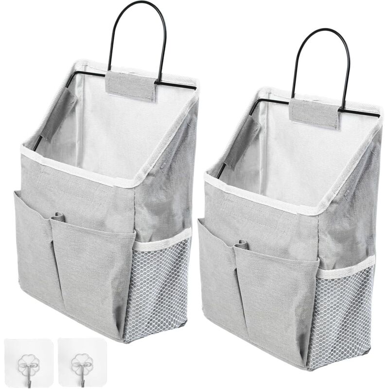 Set Aus 2 Wandmontierten Hängeaufbewahrungstaschen Mit Fächern, Minimalistischer Stil, Aufbewahrungstasche Für Küche, Schlafzimmer, Studentenwohnheim