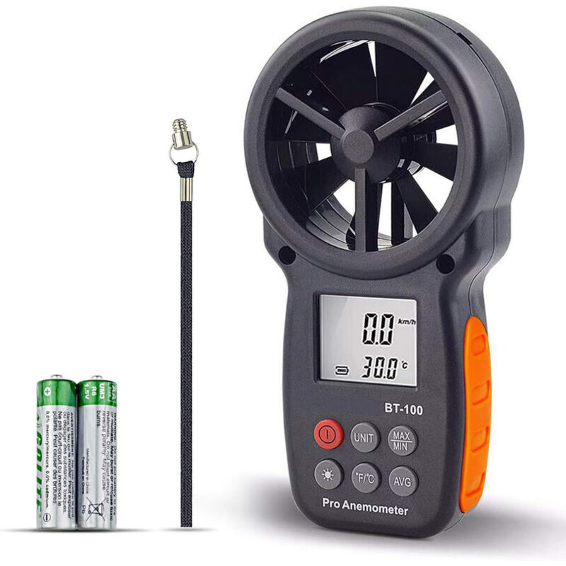 Bt-100 Tragbares Digitales Anemometer Zur Messung Der Maximalen/minimalen/durchschnittlichen Windtemperatur Mittels Vmc-drohne