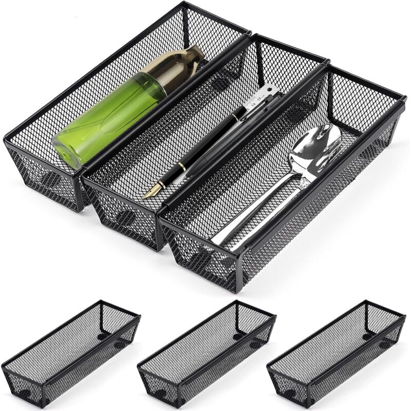 6 Besteckkästen Aus Metallgewebe, Besteckaufbewahrung, Küchenschubladen-organizer, Besteckorganizer