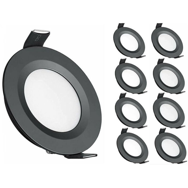 Led-einbaustrahler 12 V Ø 58–65 Mm 3 W 3200 K Für Wohnmobil, Boot, Wohnwagen, Transporter Und Yacht – Warmweiß Schwarz