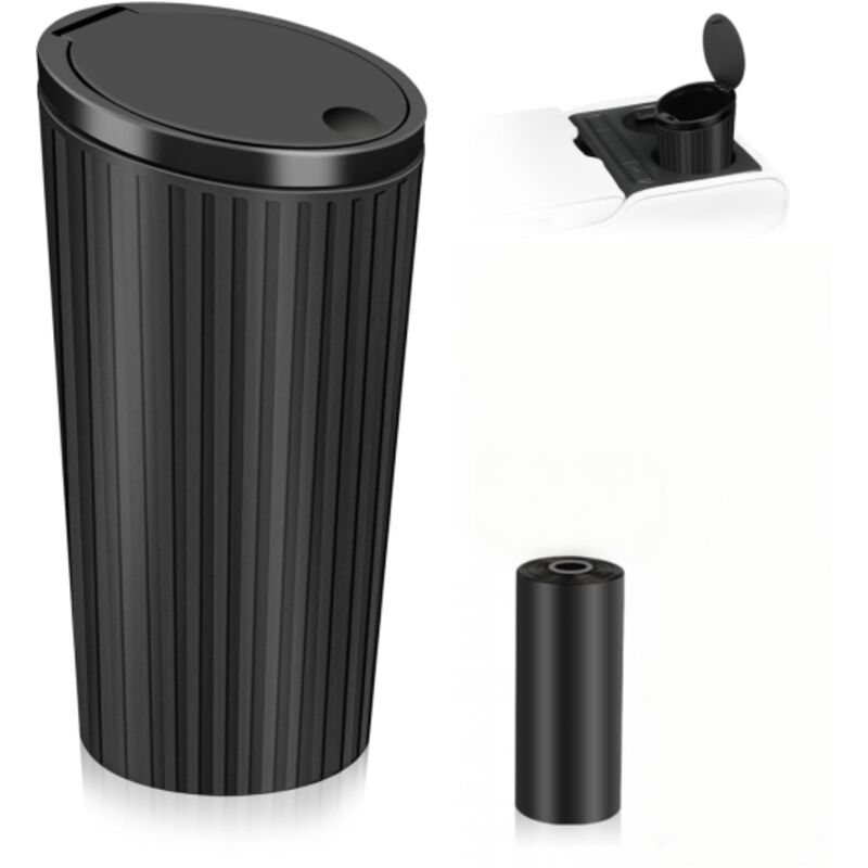 Auto-mülleimer Mit Deckel, Mini-mülleimer Schwarz, Kleiner Tragbarer Wasserdichter Mülleimer Mit Einer Rolle Müllbeutel, Innenausstattung Für Auto, Büro, Zuhause, Küche
