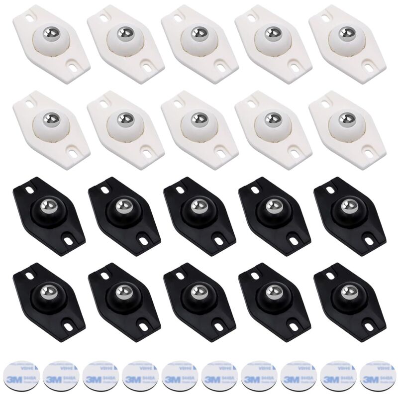 20 Selbstklebende Lenkrollen, Mini-möbelrollen Mit 360°-drehung, Geräuschlos, Für Küchengeräte, Mülleimer Und Aufbewahrungsboxen