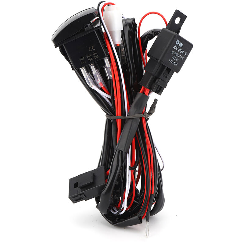 Kit Câblage Universel Avec Led Indicateur 12/24v Pour Phare Antibrouillard Barre Led - Interrupteur Et Prise